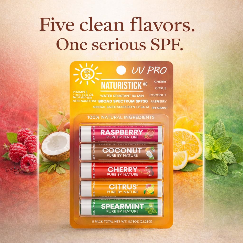 Naturistick UV Pro lip balm citrus flavor for daytime wear