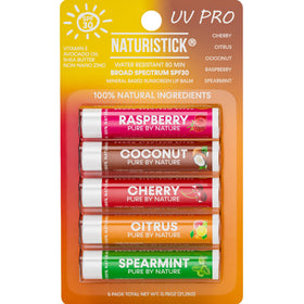 Naturistick UV Pro lip balm raspberry flavor for daily lip protection