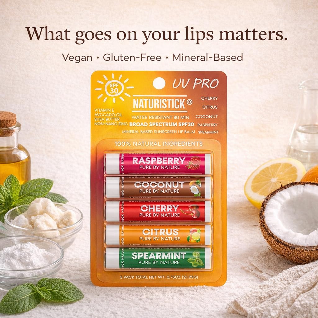 Naturistick UV Pro lip balm un-tinted finish for natural look