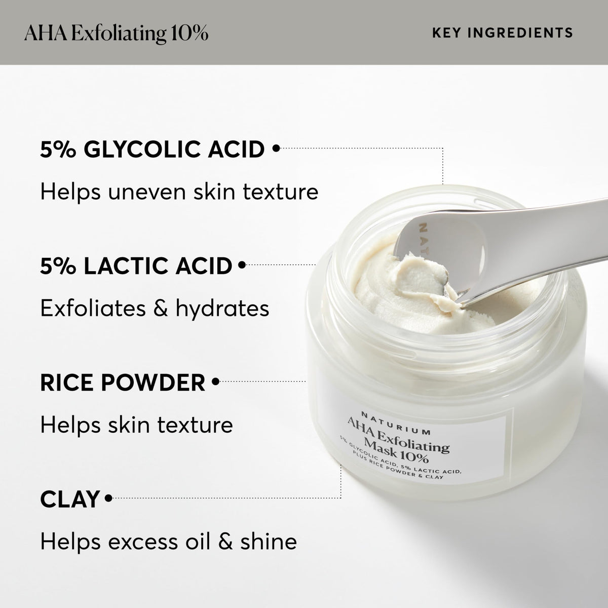 Naturium AHA Exfoliating Mask 10% after-glow shot suggests radiant complexion