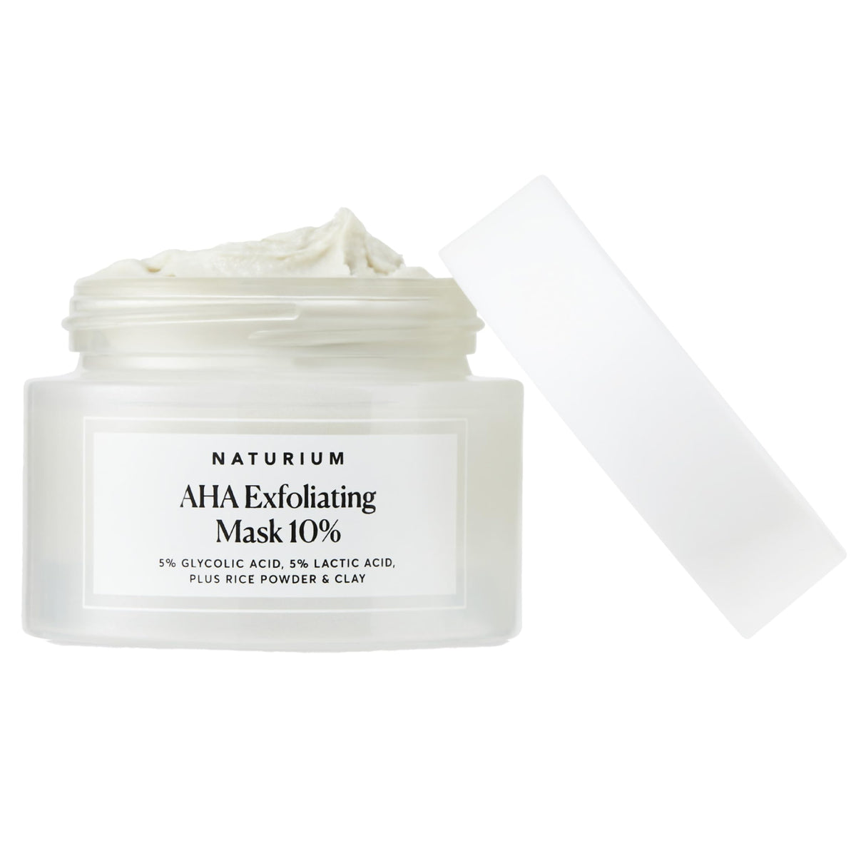 Naturium AHA Exfoliating Mask 10% packaging promotes vegan, clean skincare