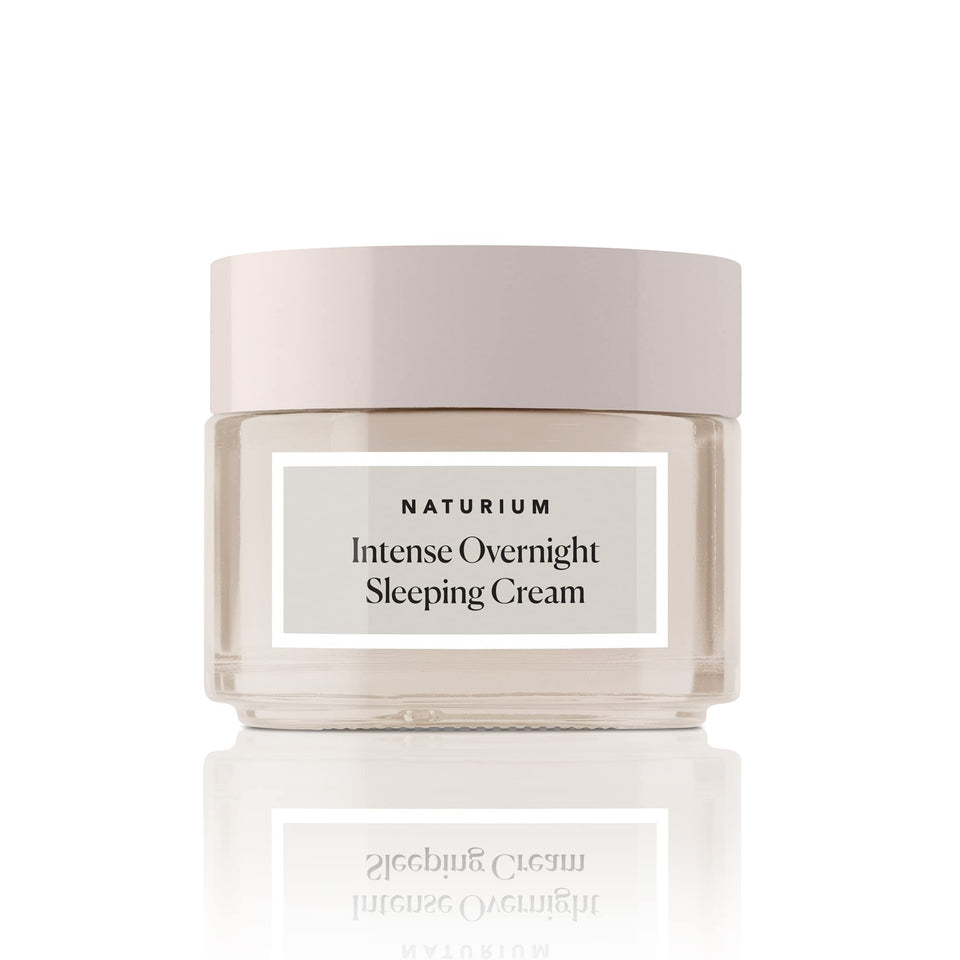 Naturium Intense Overnight Sleeping Cream jar with rich hydration texture.