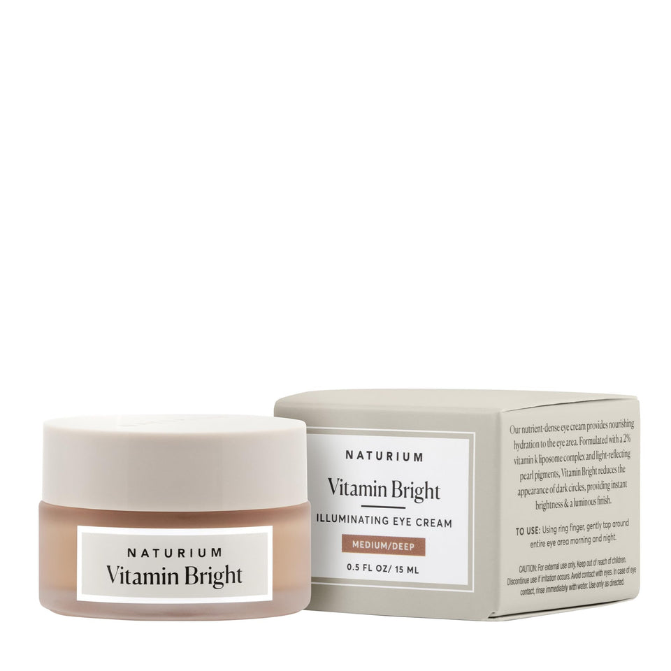 Naturium Vitamin Bright Illuminating Eye Cream bottle showing instant under-eye glow.