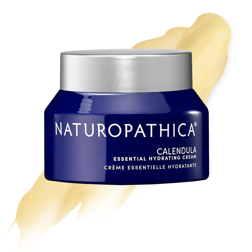 Naturopathica Calendula Essential Hydrating Cream jar closeup showing soothing dry skin