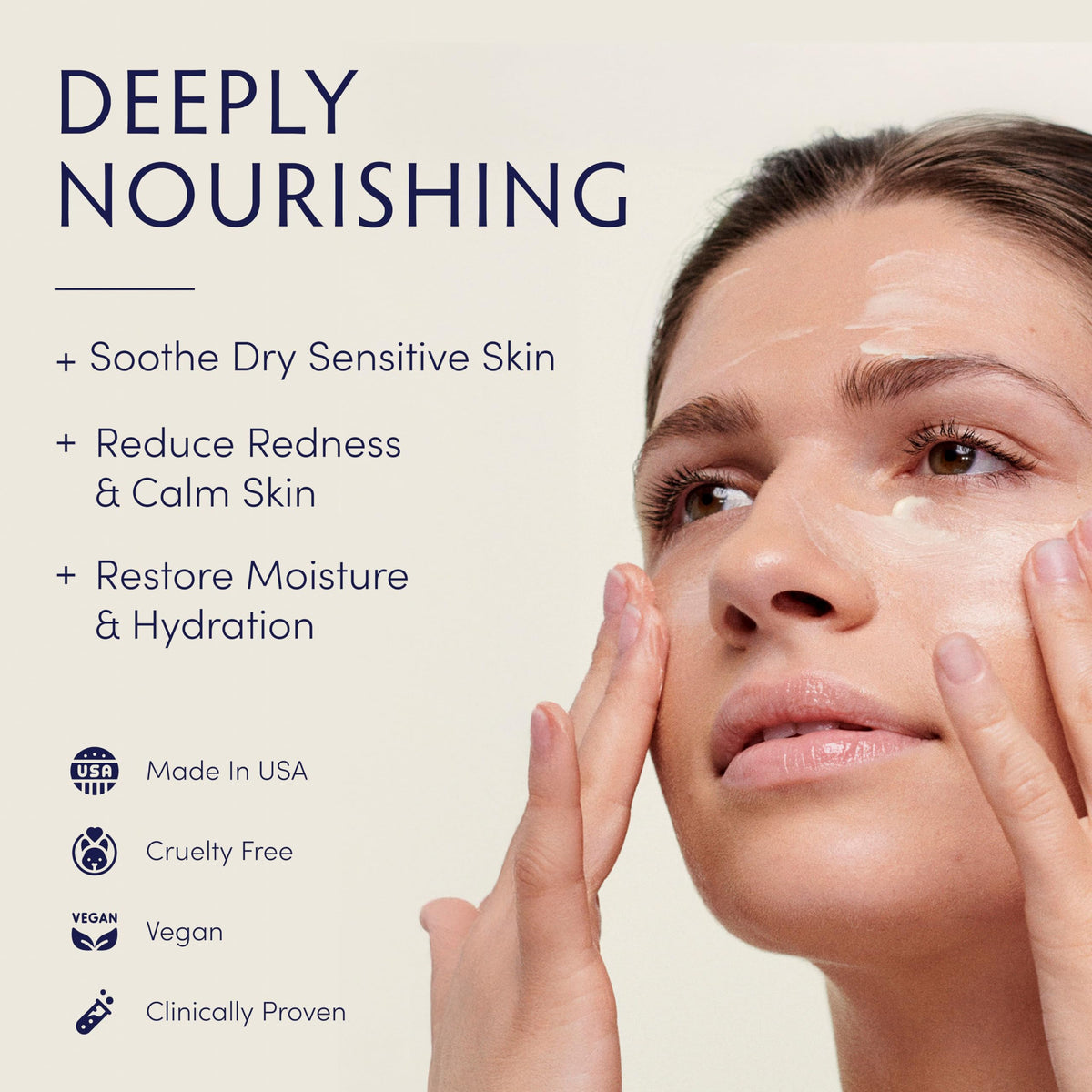 Naturopathica Calendula Essential Hydrating Cream texture swatch highlights lightweight hydration