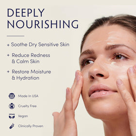 Naturopathica Calendula Essential Hydrating Cream texture swatch highlights lightweight hydration
