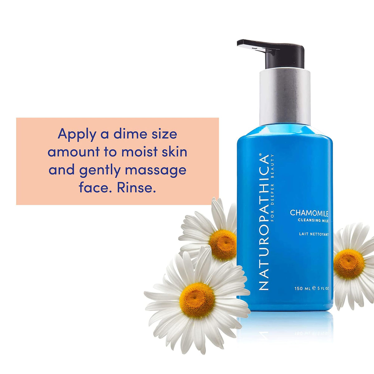 Naturopathica Chamomile Cleansing Milk features Vitamin E for antioxidant protection.