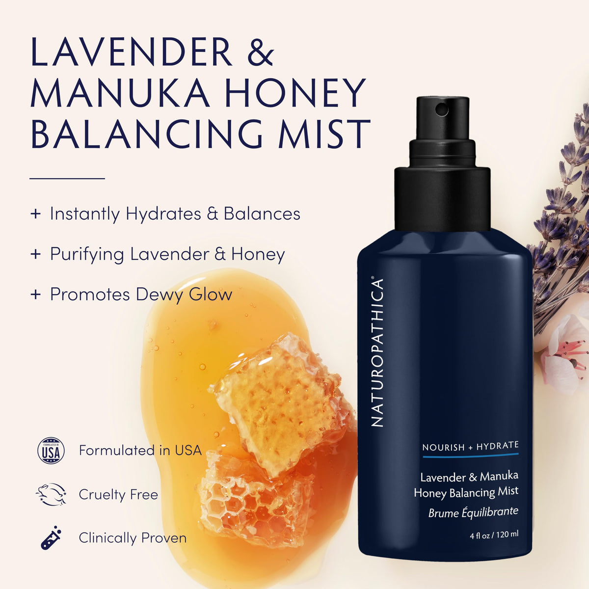 Naturopathica balancing mist spray delivering gentle hydration and calm.