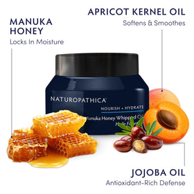 Naturopathica Manuka Honey UMF 16+ label highlights potent humectants.