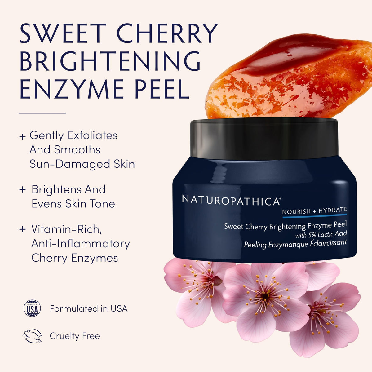 Naturopathica Sweet Cherry Brightening Enzyme Peel texture ready for gentle exfoliation