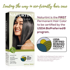 Naturtint 1N Ebony Black color result: deep, natural tone with up to full gray coverage