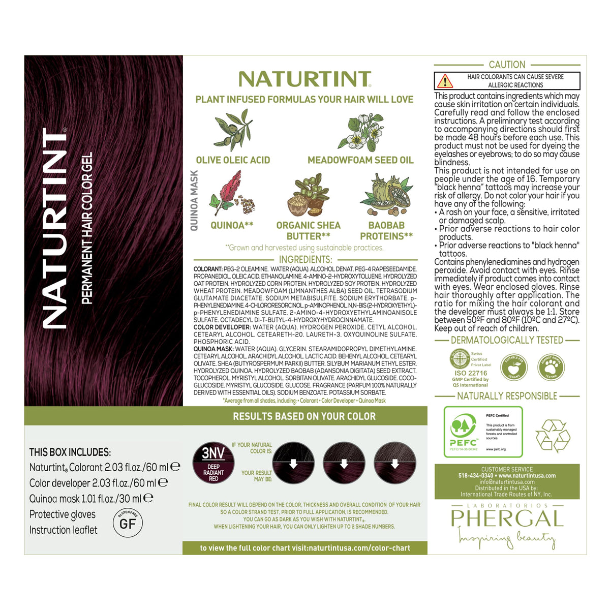 Naturtint 3NV Radiant Red before-after image shows natural-looking color transformation