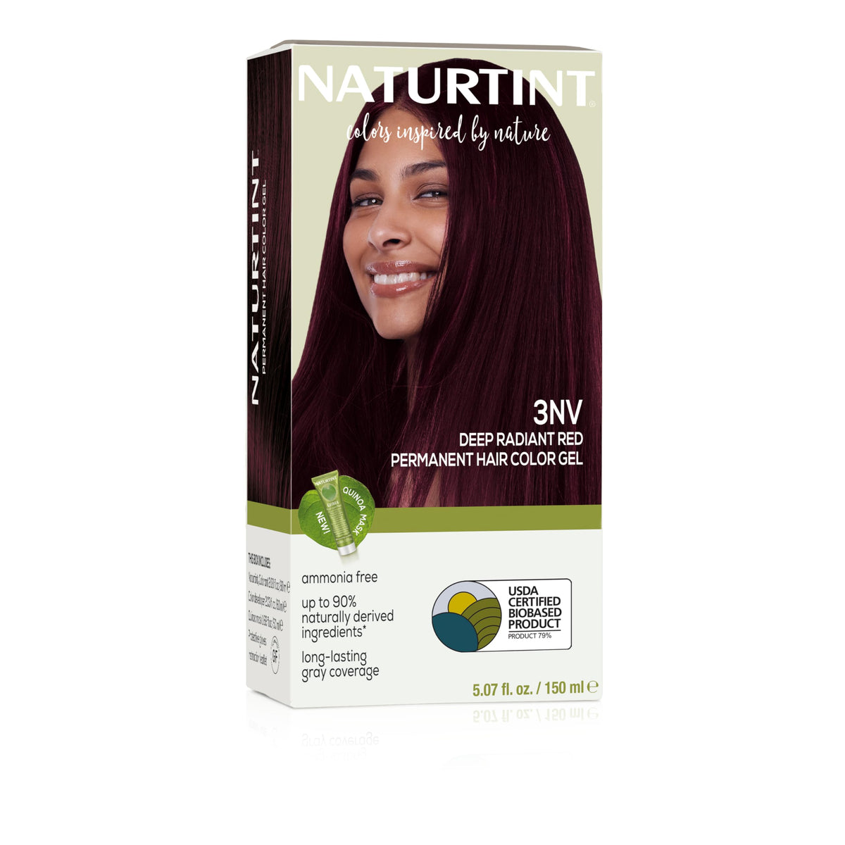 Naturtint 3NV Radiant Red packaging showcases ammonia-free color for healthier-looking hair