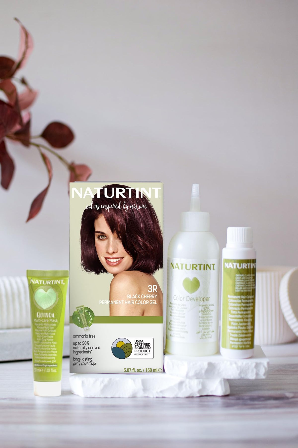 Naturtint 3R Black Cherry bottle demonstrates ammonia-free, easy-at-home color.
