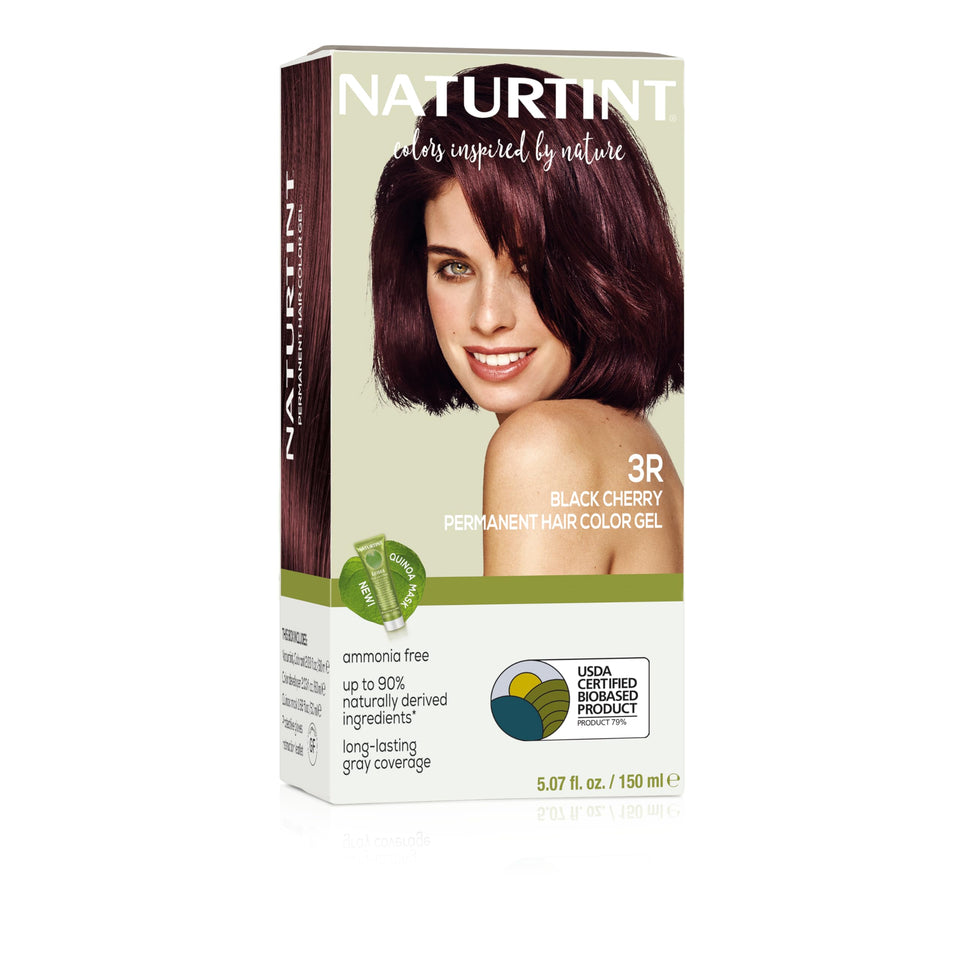 Naturtint 3R Black Cherry packaging shows vegan, cruelty-free color for home use.