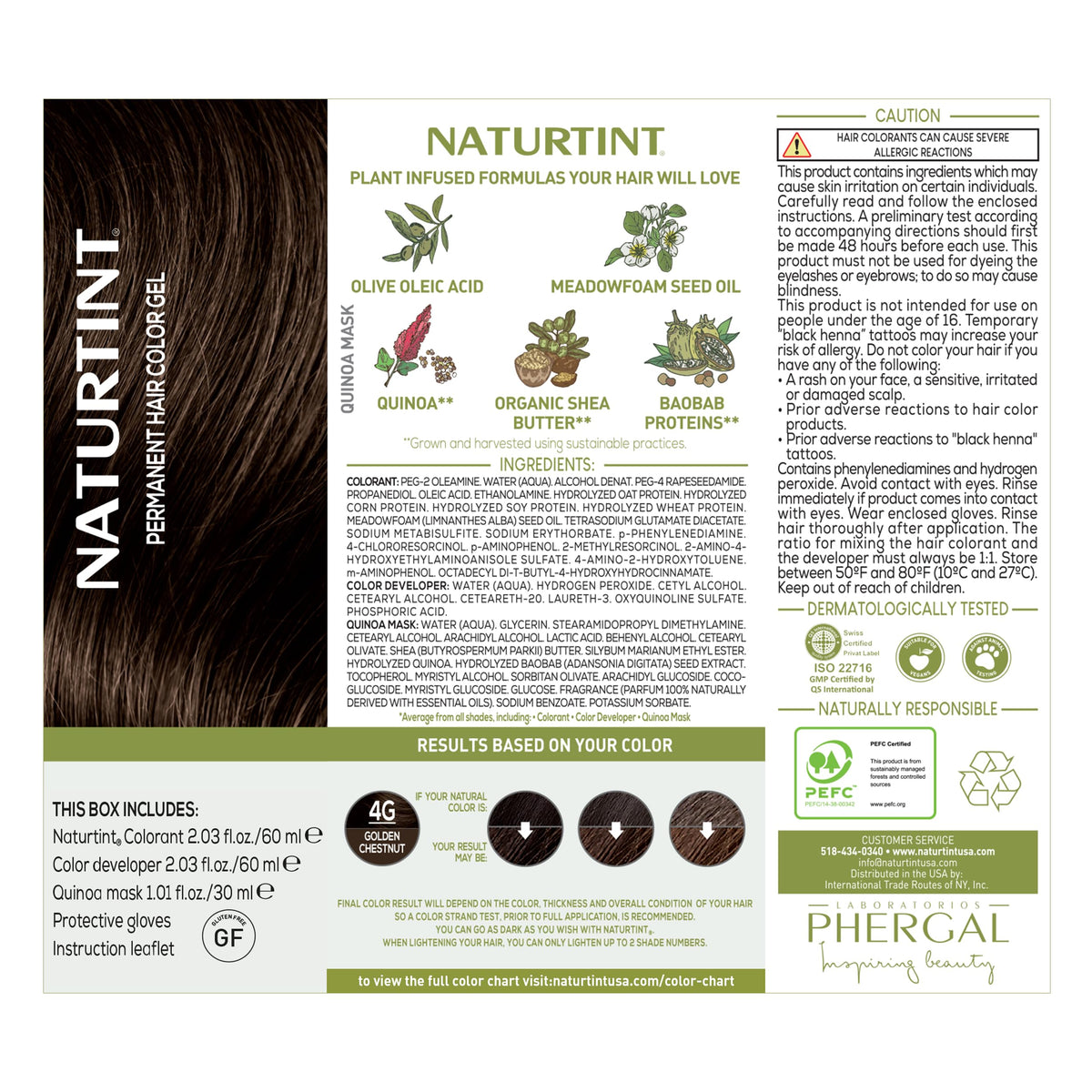 Naturtint 4G Golden Chestnut packaging highlights vegan and cruelty-free formula.