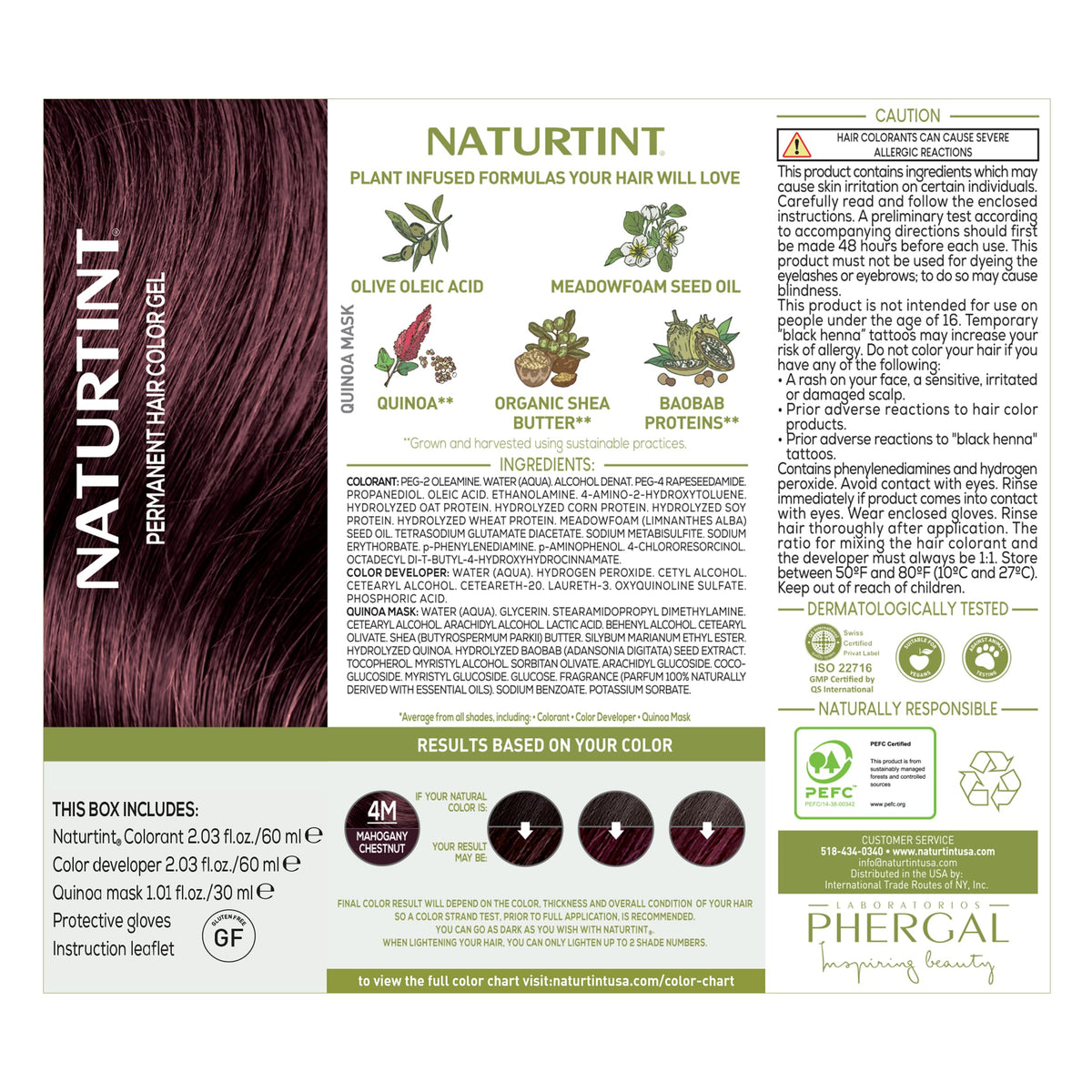 Naturtint 4M Mahogany Chestnut color instruction scroll for easy at-home use.
