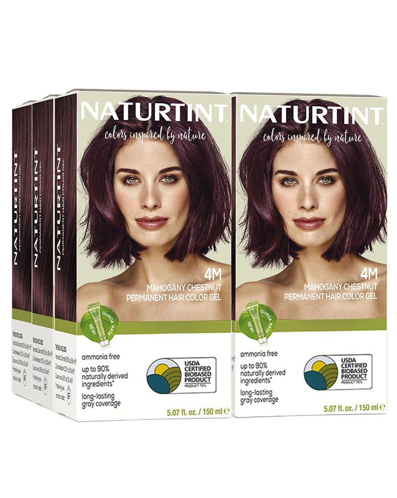 Naturtint 4M Mahogany Chestnut packaging front showing the six-pack for home coloring.