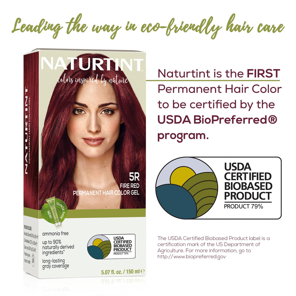 Naturtint 5R Fire Red packaging variation highlights ammonia-free formula