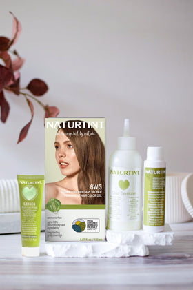 Naturtint 6WG swatch reveals warm golden shade and natural-looking blend.