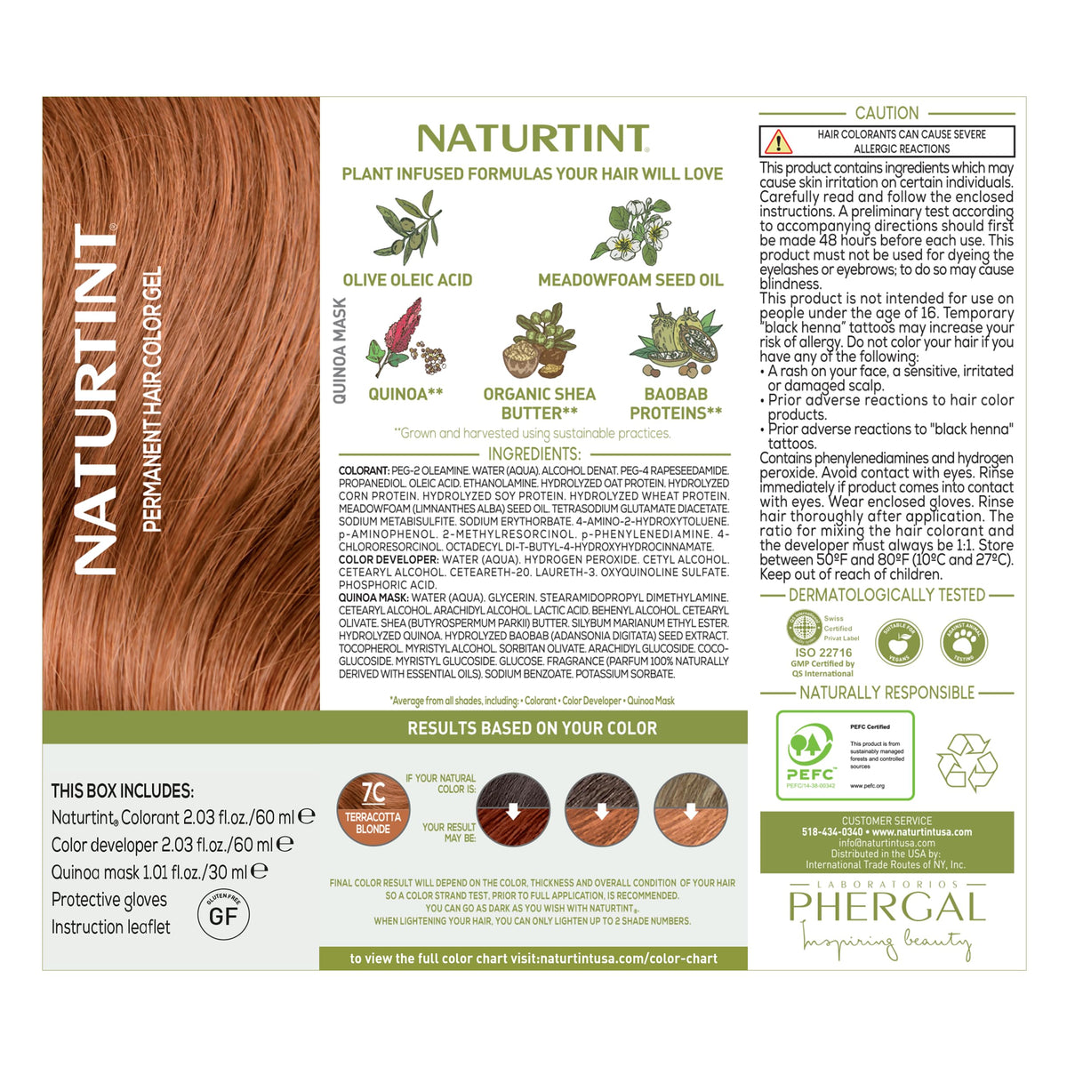 Naturtint 7C Terracotta Blonde hair result displays natural-looking shade