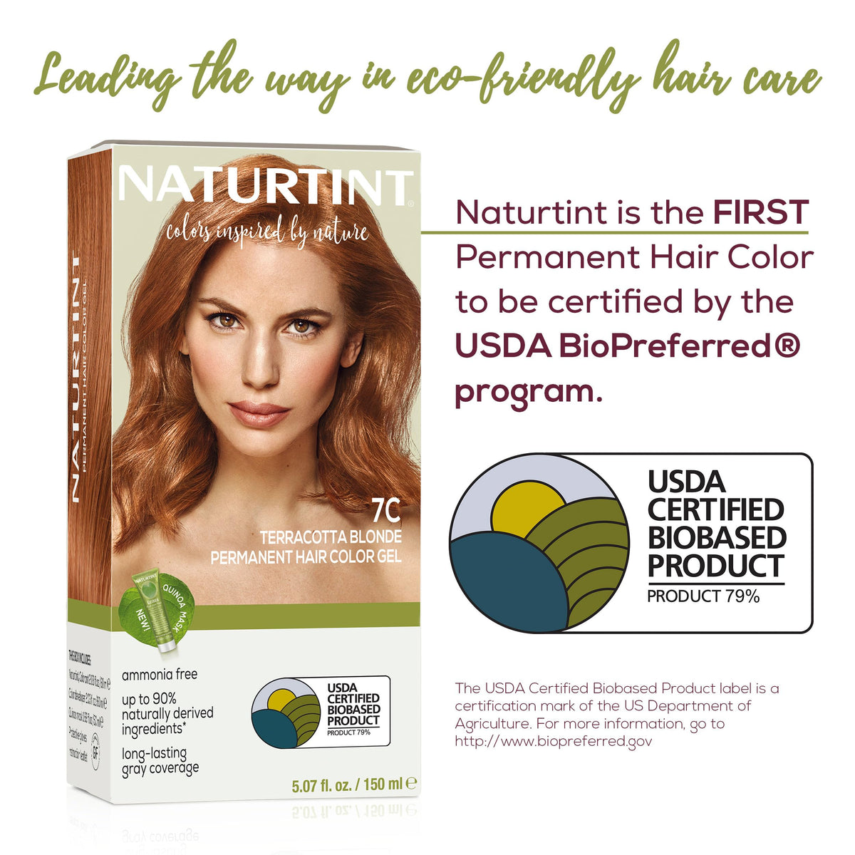 Naturtint 7C Terracotta Blonde ingredients zoom showcases plant-based formula