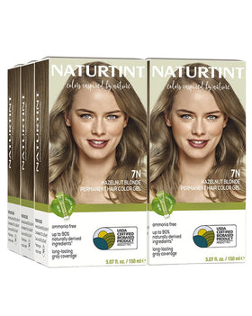 Naturtint 7N Hazelnut Blonde packaging showing ammonia-free vegan hair color