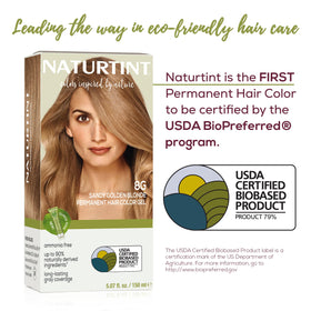 Naturtint 8G Sandy Golden Blonde application offers smooth, even coverage.