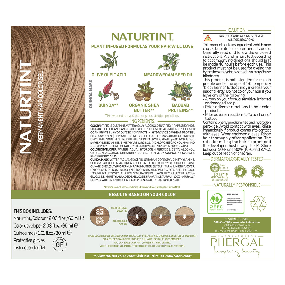Naturtint 8G Sandy Golden Blonde gloves help keep hands clean.