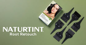 Naturtint Black Root Retouch Crème precision brush included in the kit.