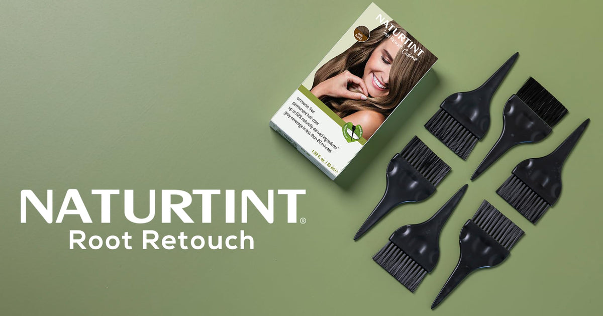 Naturtint Dark Blonde Root Retouch Cream before and after gray concealment.