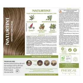 Naturtint hair shade 8A ash blonde glow indicates long-lasting color.