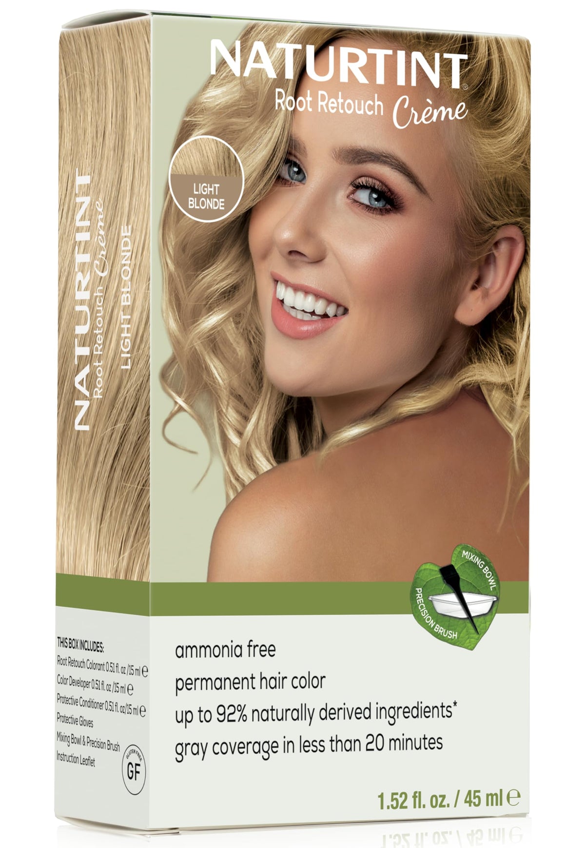 Naturtint Light Blonde Root Retouch Crème pack showing creamy formula for quick gray coverage