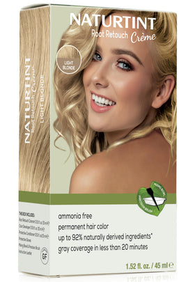 Naturtint Light Blonde Root Retouch Crème pack showing creamy formula for quick gray coverage