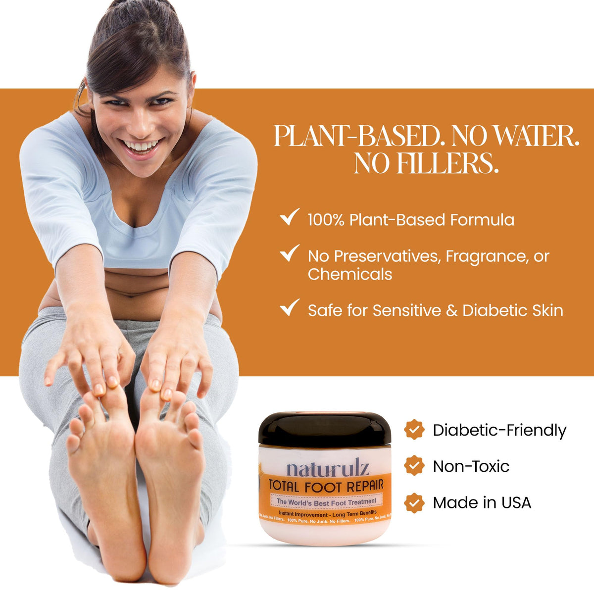 Naturulz Total Foot Repair melts on contact for quick absorption