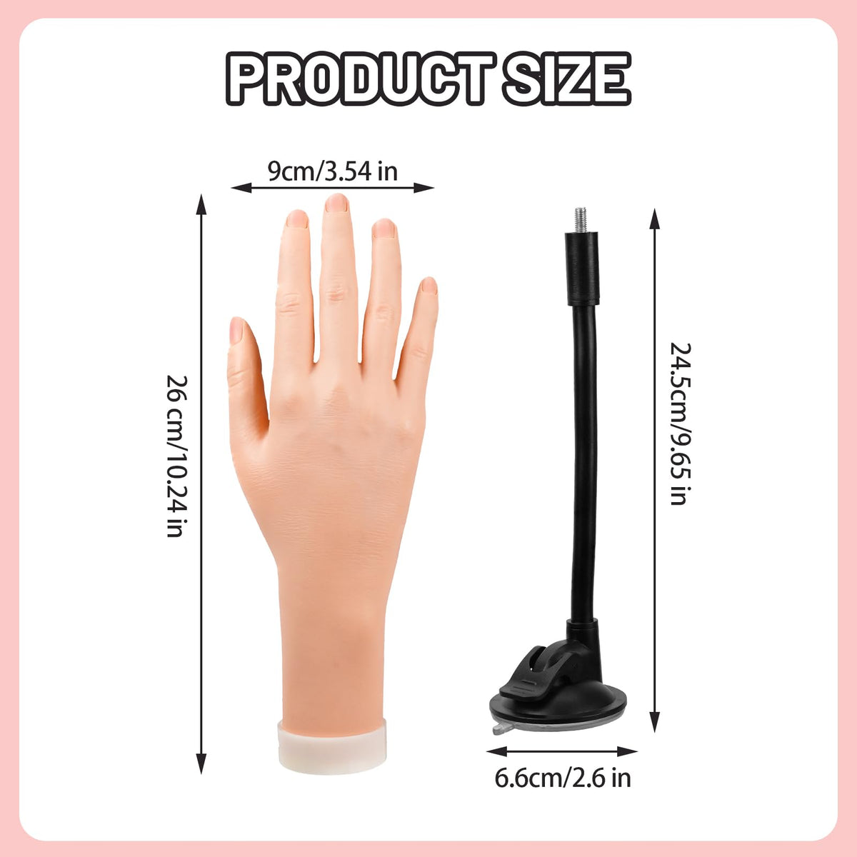 48 adhesive tabs help secure nails during training sessions with Naughtology hand.