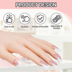 Bendable Naughtology hand on sturdy stand enables precise nail art positioning.