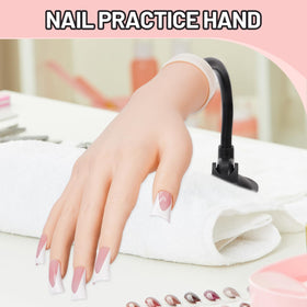 Naughtology practice hand used for freehand art and French tip practice.