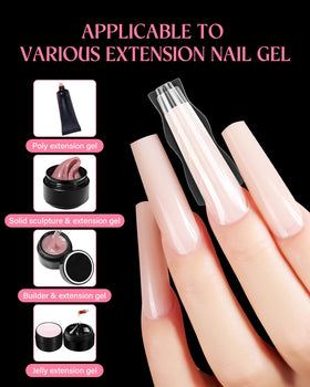 Naughtology reusable plastic forms suit polygel acrylic and builder gel.