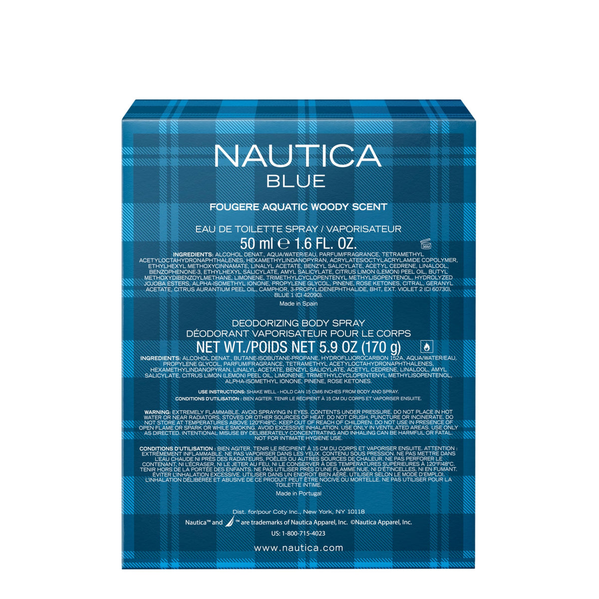 Nautica Blue Gift Set lifestyle display with outdoorsy, ocean vibe.