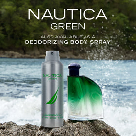 Nautica Color Green bottle highlights vetiver heart note for masculine depth