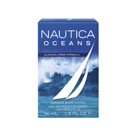 Nautica Oceans bottle heart notes highlight sea salt for a fresh, ocean-inspired scent.