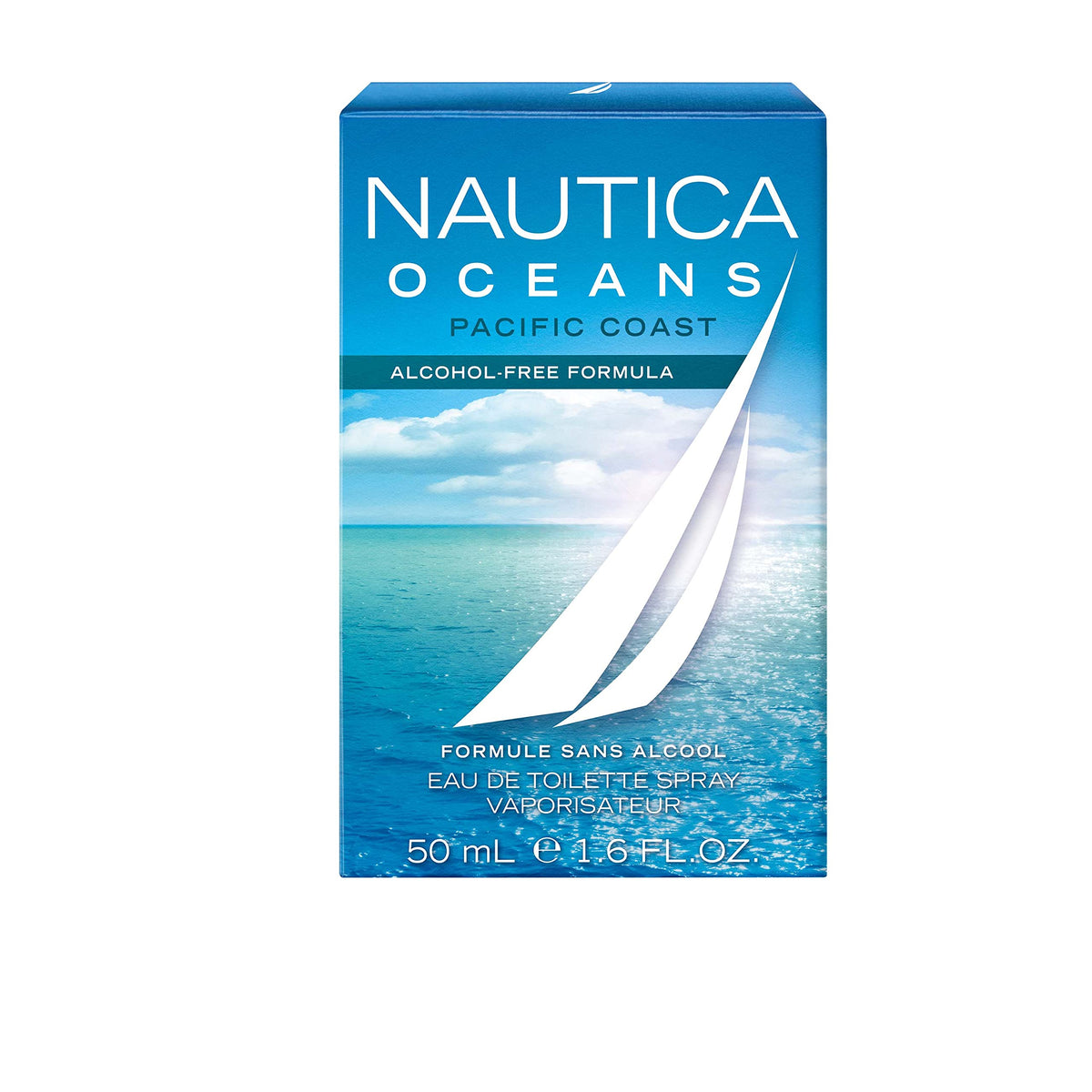 Nautica Oceans Pacific Coast bottle cap close-up shows premium design.