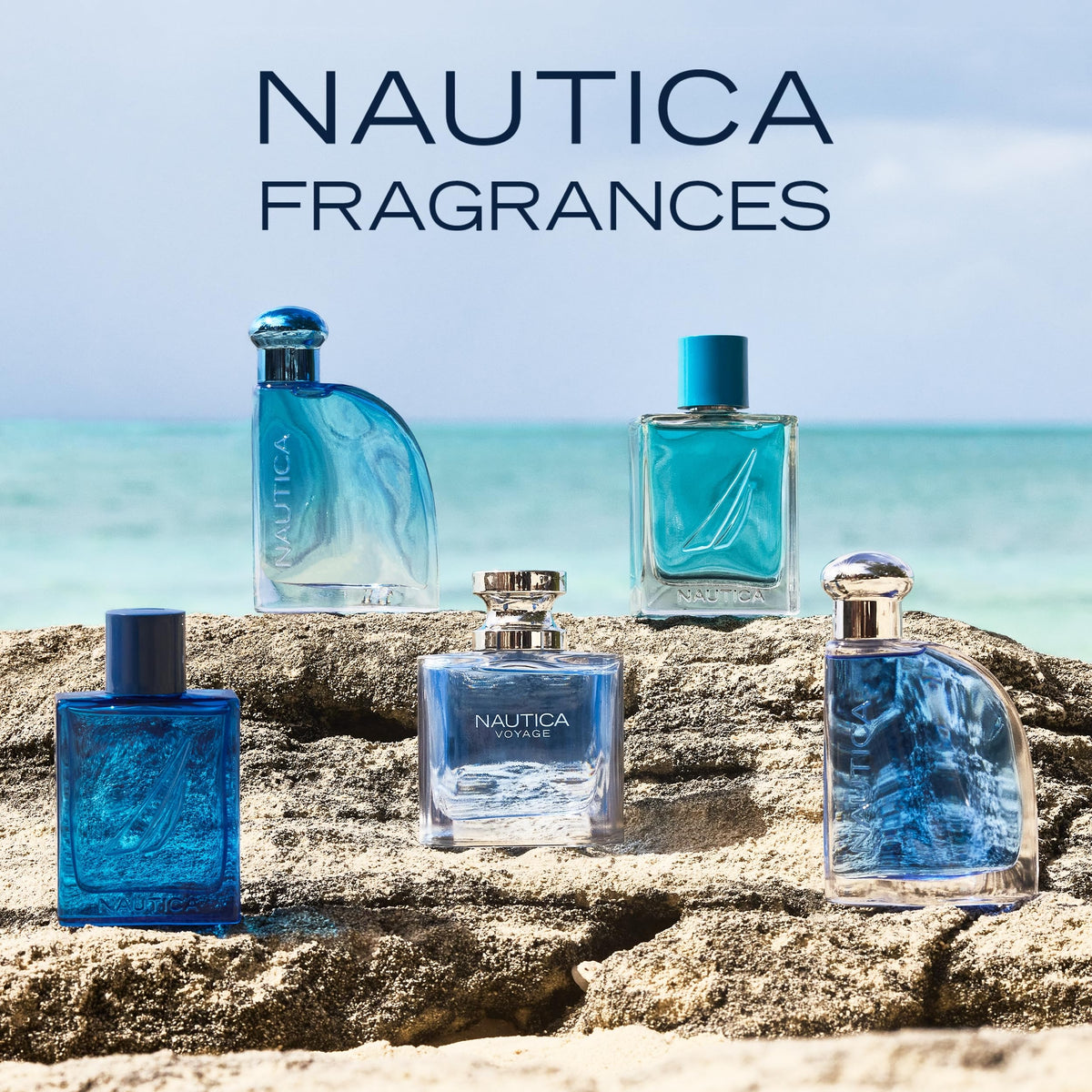 Nautica Voyage N-83 flat lay on dresser, ideal travel companion and office fragrance.