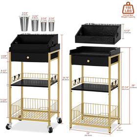 NauwaBarn bottom basket holds hair accessories and bulky items