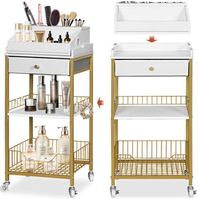 NauwaBarn makeup cart with drawer rolling keeps cosmetics neatly organized.