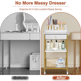 NauwaBarn smart organizer shelves keep daily essentials visible and accessible.