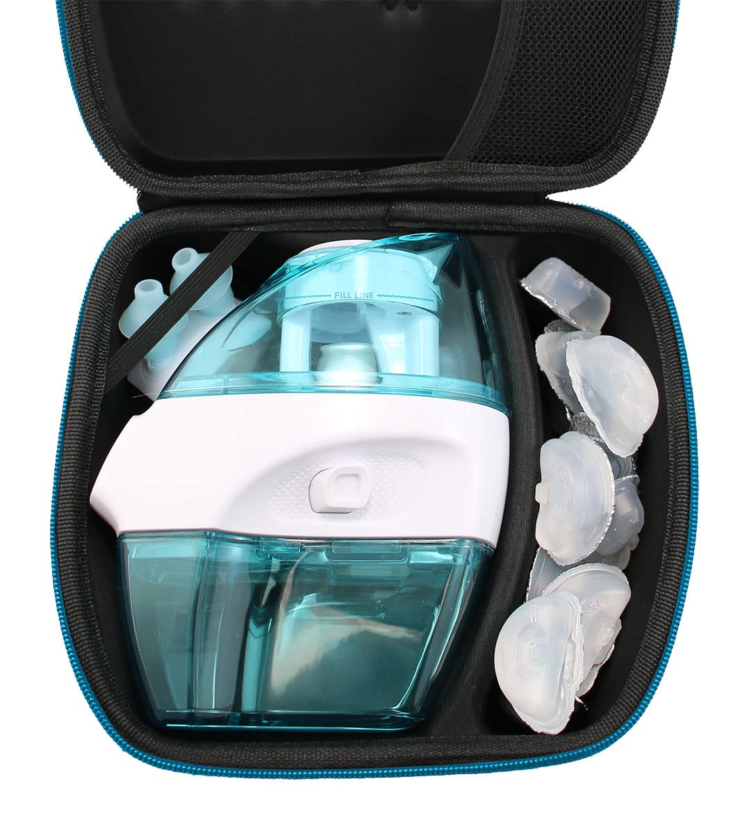 Navage Paisley travel case elastic straps secure the nose cleaner during transit.