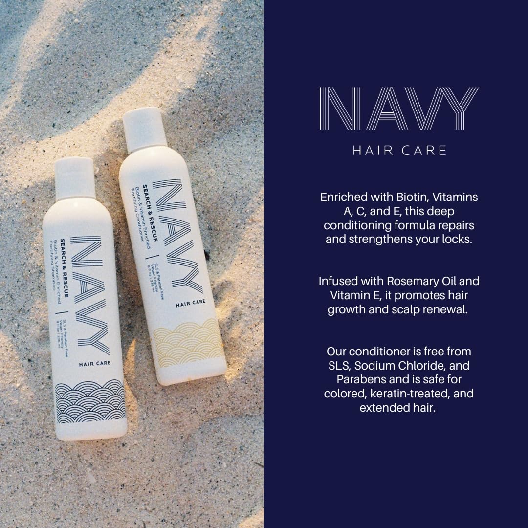 NAVY Hair Care Search and Rescue card with support options included.
