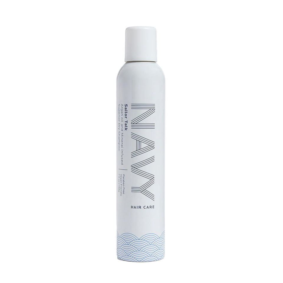 Navy Hair Care Sailor Talk dry shampoo can refreshing roots by absorbing oil.